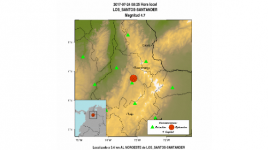 Sismo de 4.7 grados sacudió a Santander este lunes