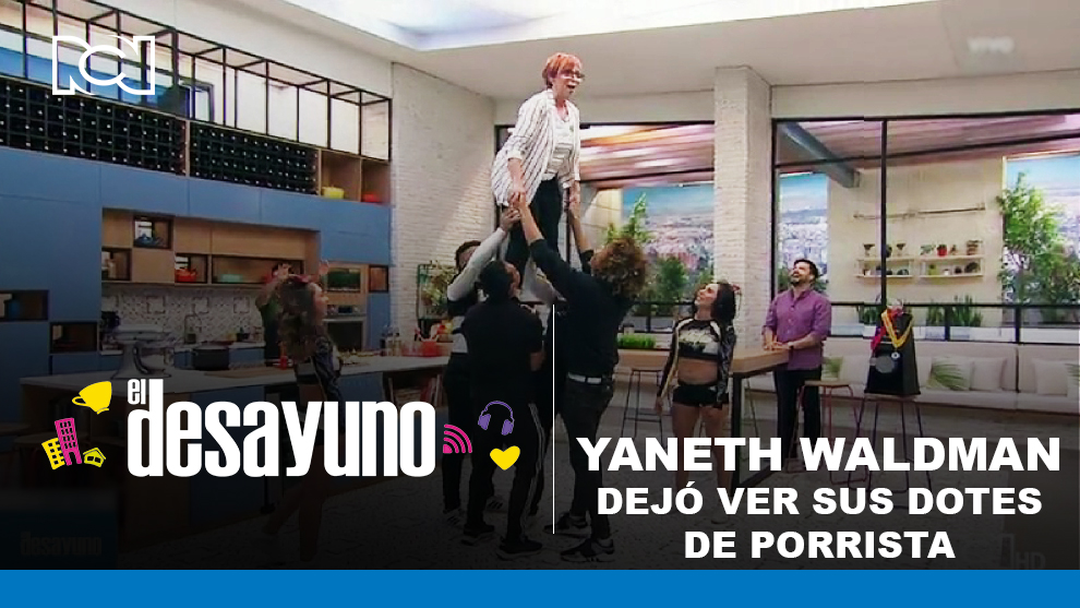 Yaneth Waldman como porrista en El Desayuno